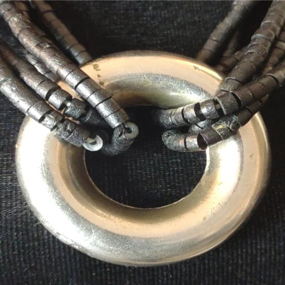 Vintage handmade beaded with silver necklace - Picture 2 of 15